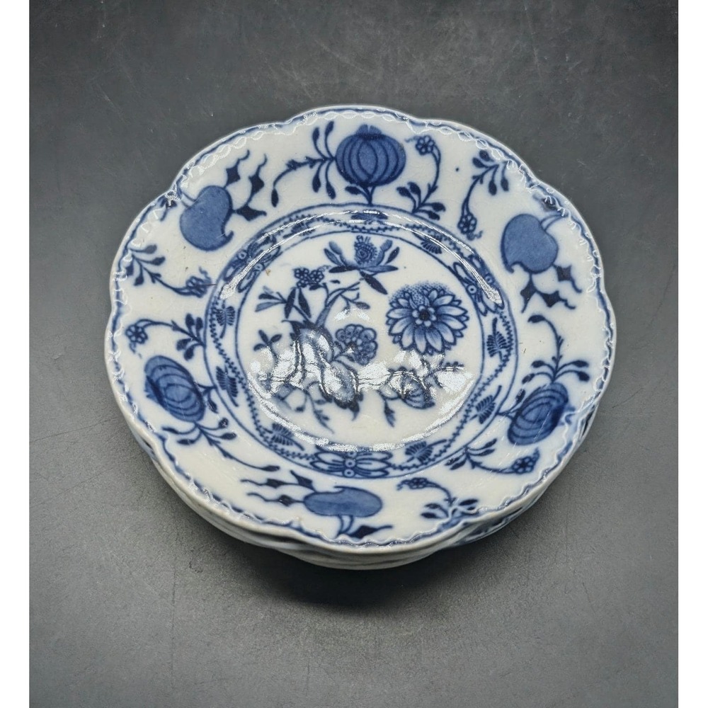Johnson Brothers Holland Flow Blue Onion Berry Dessert Bowl 4" England Set of 4